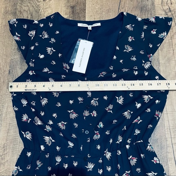 Collective Concepts Katie Cap sleeve jumpsuit medium New w/ tags Navy wide leg - Picture 6 of 9